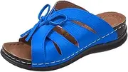[Gikleihwy] Platform Memory Foam Sandals Women, Orthopedic Bow Crossbands Trendy Slipper, Ladies Outdoor Arch Support Beach House Shoes