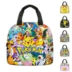 Cartoon Pikachu Lunch Bag Insulated Student School Food Picnic Box Storage Bags