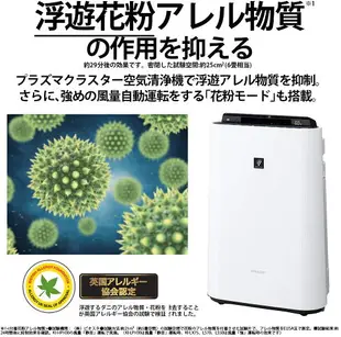 SHARP【日本代購】 夏普 空氣清淨機 PM2.5空氣保濕 KC-F70 - W