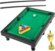 Yardwe 1Set Miniature Pool Table Compact Billiards Game for Includes and Balls Desktop for Hand Eye Coordination and Imaginative Play Birthday Present