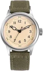 [PRAESIDUS] Tom Rice's Lost Watch of D-Day Men Automatic Watch Self-Winding Mechanical Wrist Watch with Strap Type A11 Veteran Paratrooper Military Watch