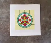 Dollhouse Simulated Stained Glass Window Insert Round 1:12 Scale SLIM14