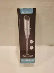 SIMPLETASTE Milk Frother Handheld Battery Operated Electric Gray - New Free Ship