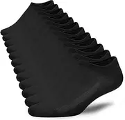 [Urbana Layers] No Show Socks Women's Low Cut Ankle Socks Athletic Running | 6 Pairs (Size 5-8/8-12), Black - (6 Pairs/12 Pieces), 5-8