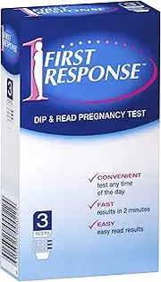 First Response Pregnancy Dip & Read 3 Test - Over 99% Accurate - Easy To Read - Fast Results - Test At Any Time of the Day - Detects Very Low Levels of the Pregnancy - 3 Pack