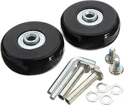 [Generic] 2x Luggage Suitcase Wheels Replacement Universal Rubber Strong Bearing Capacity Black Swivel Wheels Casters Wheels Travel Suitcase Wheels