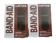 Band-Aid OUR TONE BR65 Bandages Flexible Fabric Assorted 30ct ( 2 boxes )