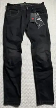 SHIMA Devon Slim Straight Leg Men's Size 36x34 Regular Black Motorcycle Jeans