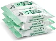 Beco Dog Wipes - Plastic Free, 20 Wipes x 6 Travel Packs, Unscented, for Paws, Body & Bum, Plant-Based Grooming Wipes