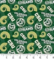 SYKEL ENTERPRISES Colorado State University Cotton Fabric with New Tone ON Tone Design-Colorado State RAMS Cotton Fabric