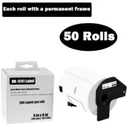 50Rolls For Brother QL-1060N DK-1241 White Shipping Labels 4" x 6" W/ Permanent