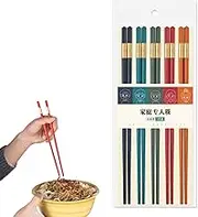 Chopsticks Reusable - 5 Pairs Reusable Chop Sticks for Adults,Dishwasher Safe Non-Slip Tableware Accessories Multicolor Kitchen Supplies for Women Men Family