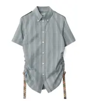 Burberry Slim Fit Checked Shirt UK8,UK10 Drizzle
