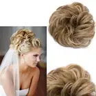 Elastic Curly Messy Bun Ponytail Scrunchie Hair Extensions Real Natural as Human