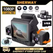 4 Channel Wifi Dash Cam FHD 4*1080P Car DVR 360° All Side Driving Camera Dashcam