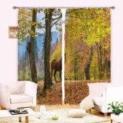 Great Horse Of Autumn 3D Blockout Photo Print Curtain Fabric Curtains Window