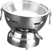 Shabu Hot Pot Mini Cooking Pot Chafing Dish for Home Use Camping Office, Silver