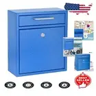 Modern Blue Wall Mailbox with Lock - Perfect for Secure After-Hours Delivery