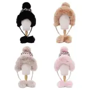 Knitted lei Hat Casual Leopard Print Wool Hat Windproof for MenWomen