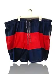 Nwt Croft & Barrow Sz 4XB Colorblock Swim Trunks Navy/Red. L-6