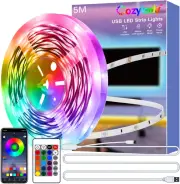 LED Light Strip 5M,16.4Ft USB RGB Strip Lights with Remote, Multi-Colour LED Lig