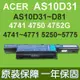 宏碁 ACER AS10D31 原廠電池 Aspire 4750 4750G 4750Z 4752 4752Z 4755 4741G 4741Z 4742 5750Z 5755 5755G 5755Z 7551 ms2332 4743Z eMACHINE D732 D732G D7322 D732ZG E440 Trave Mate 5742G 5742Z 5744 5744G 5744Z