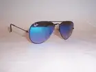 NEW RAY BAN AVIATOR Sunglasses 3025 002/4O BLACK/ BLUE MIRROR 55MM AUTHENTIC