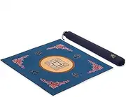 Yellow Mountain Imports Table Cover for Mahjong, Poker, Card Games, Board Games, Tile Game, and Dominoes - 31.1 Inches - Roll-up Gaming Mat with Carrying Bag