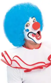 Clown Blue Afro Circus Wig