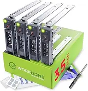WORKDONE 4-Pack - 3.5 inch Hard Drive Caddy - Compatible for Dell PowerEdge Selected 16th-14th Gen. Servers - with Detailed Installation Manual - Sled Front Sticker Labels - Screwdriver