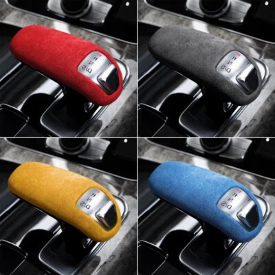 For Audi A8 2011-2017 Console Gear Shift Knob Cover Trim Alcantara Suede Leather