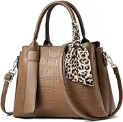 [NICOLE & DORIS] Handbags for Women Designer Top Handle Bag Croc Shoulder Bags PU Leather Tote Bag Ladies Work Bag