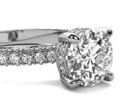 ICED OUT 3.40 Ct F VS1 Solitaire Lab Grown Round Cut Diamond Engagement Ring 14k