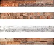 SIBERIAN HERITAGE Barnwood Planks - Accent Wall Panels for Farmhouse Decor - Reclaimed Wood Planks Two-Layer Glued (Samples, 5 Items, 4 x 2 x 0.3 Inch)