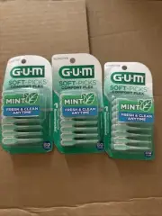 *3 Packs* GUM Soft-Picks Comfort Flex Mint Dental Picks Mint Flavor 80 in each