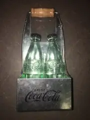 TableCraft Coca-Cola / Coke Bottle Salt & Pepper Shaker Set with Metal Caddy