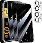 ELEPIK 3 Pack Privacy Screen Protector for iPhone 11 + 2 Pack Camera Lens Protector with Installation Frame,Sensor Protection,Case Friendly,9H,Anti Spy, Tempered Glass Film 6.1 inch