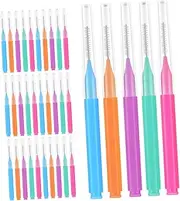 Healeved 50pcs Interdental Cleaning Brush with Straight Handle Soft Bristles Flossing Tool for