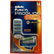 GILLETTE FUSION PROGLIDE POWER 14 CARTRIDGES PLEASE LOOK AT AD PICS