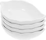 PEPLAYTAL Collection 4-Piece Ceramic Sauce Bowl Set Serving Bowl Lid Dipping Spice Plate Small Plates for BBQ
