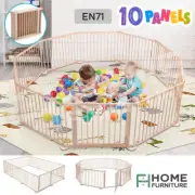 Kidbot Foldable Wooden Baby Playpen Fence Kids Activity Centre Outdoor Playard