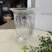 Marquis By Waterford 9” Heritage Hurricane Lamp Lead Crystal Footed Vase NEW