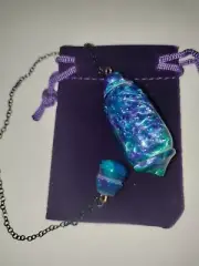 Acrylic Pendulum Handmade In USA Peacock Color. ONE OF A KIND