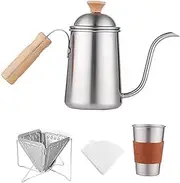 YWJLQH Camping Coffee Pot Set Gooseneck Kettle with Coffee Dripper Long Gooseneck Spout Kettle