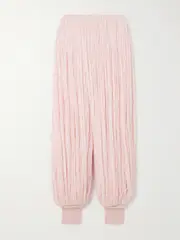 [Alaïa] Alaïa - Fringed Wool Tapered Pants - Pink - FR 40 FR 40 Pink