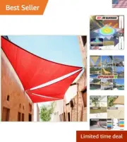 Luxury 9' x 13' Commercial Heavy-Duty UV Sun Shade Sail - Red Triangle Design