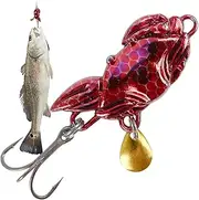 Metal Fishing Lures, Bass Baits & Lures, Glitter Glitter Spinner Jig - Swimaits Crab Spinnerbait Fishing Accessories for Bass, Trout, Salmon, Pike, Gold