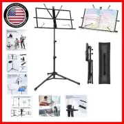Adjustable Music Stand with Tripod Base - Lightweight & Carrying Bag Included