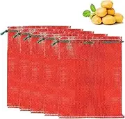 TJHypenete 5Pcs 55 lb Vegetable Net Bag, 16"x28" Mesh Onion Bags, Large Mesh Produce Bags, Hanging Reusable Breathable Storage Net Bag with Drawstring for Garlic Potatoes Fruit Seafood Citrus Crawfish