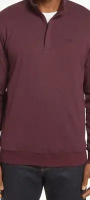 NWT Travis Mathew Dark Red Cloud 2.0 Golf 1/4 Zip Pullover Mens Medium
